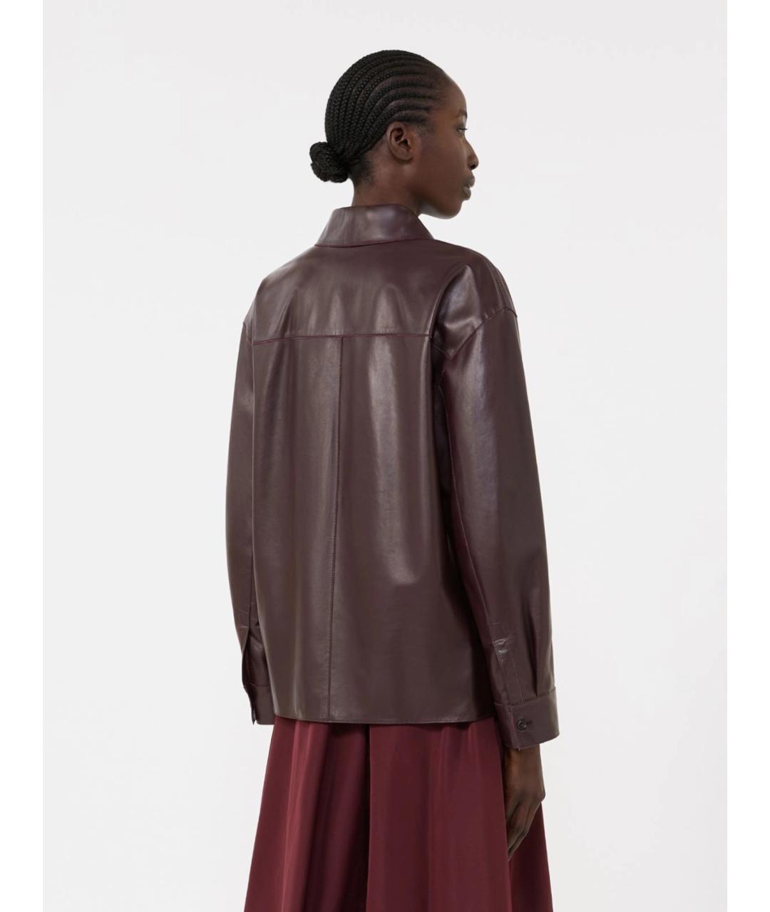 WEEKEND MAX MARA Коричневая кожаная куртка, фото 4