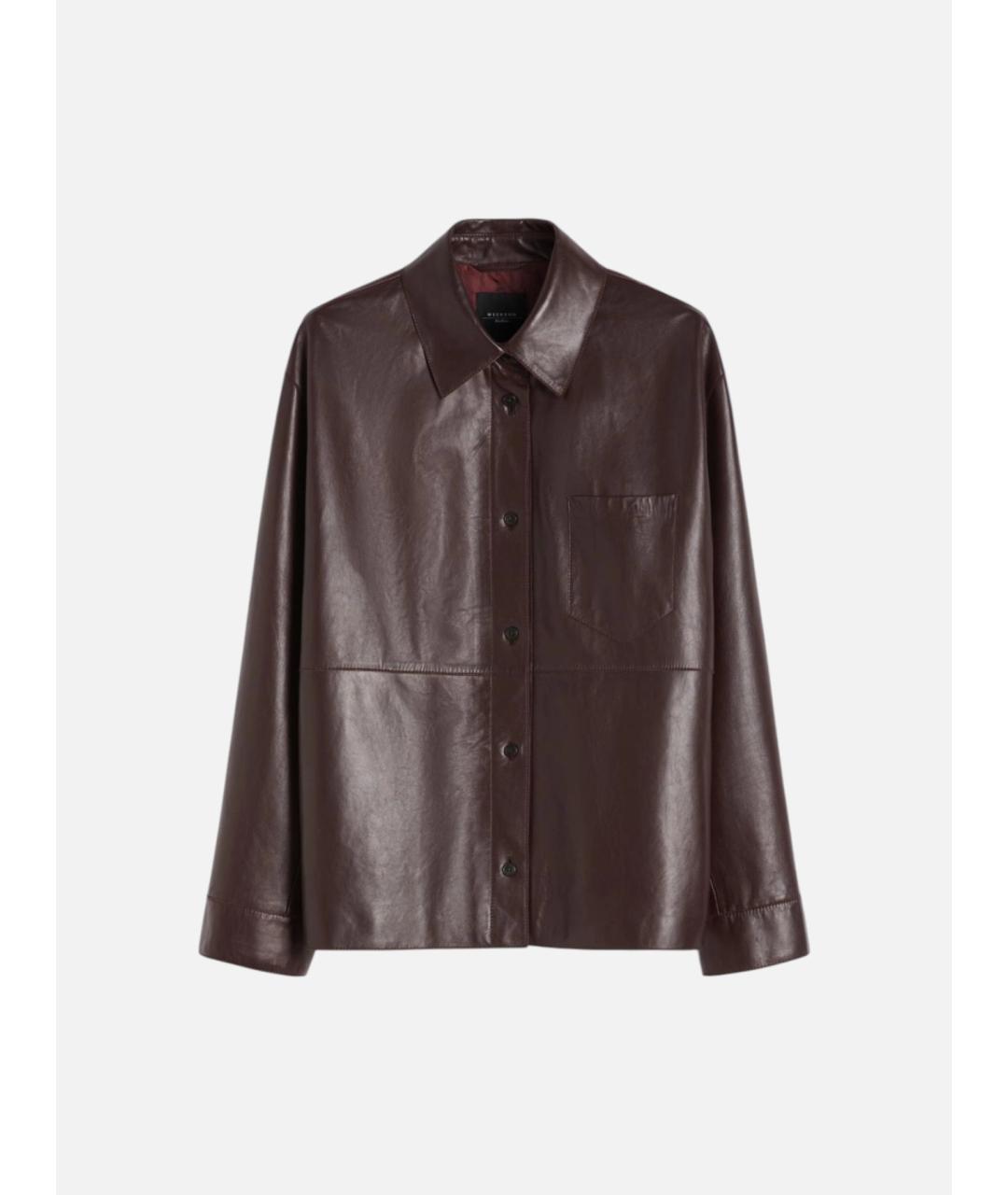 WEEKEND MAX MARA Коричневая кожаная куртка, фото 6