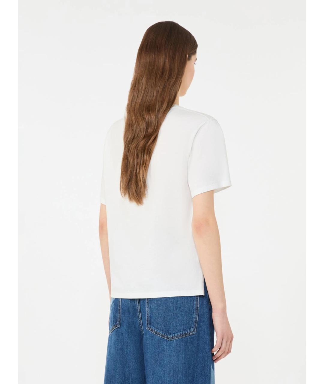 WEEKEND MAX MARA Белая хлопковая футболка, фото 3