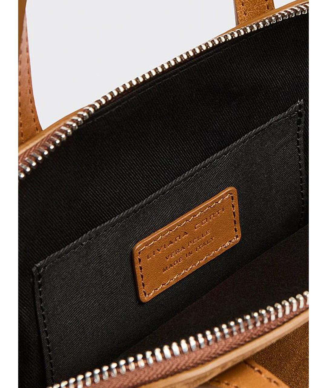 LIVIANA CONTI Коричневая кожаная сумка тоут, фото 5