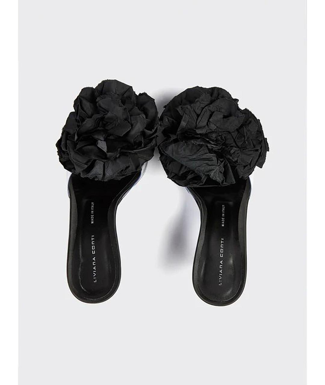 LIVIANA CONTI Черные кожаные мюли, фото 3