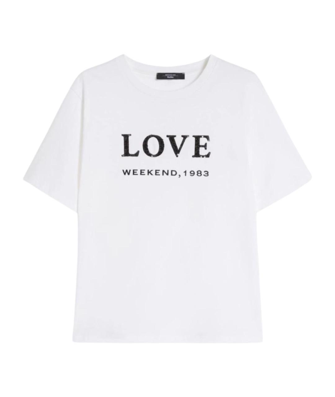 WEEKEND MAX MARA Белая хлопковая футболка, фото 1