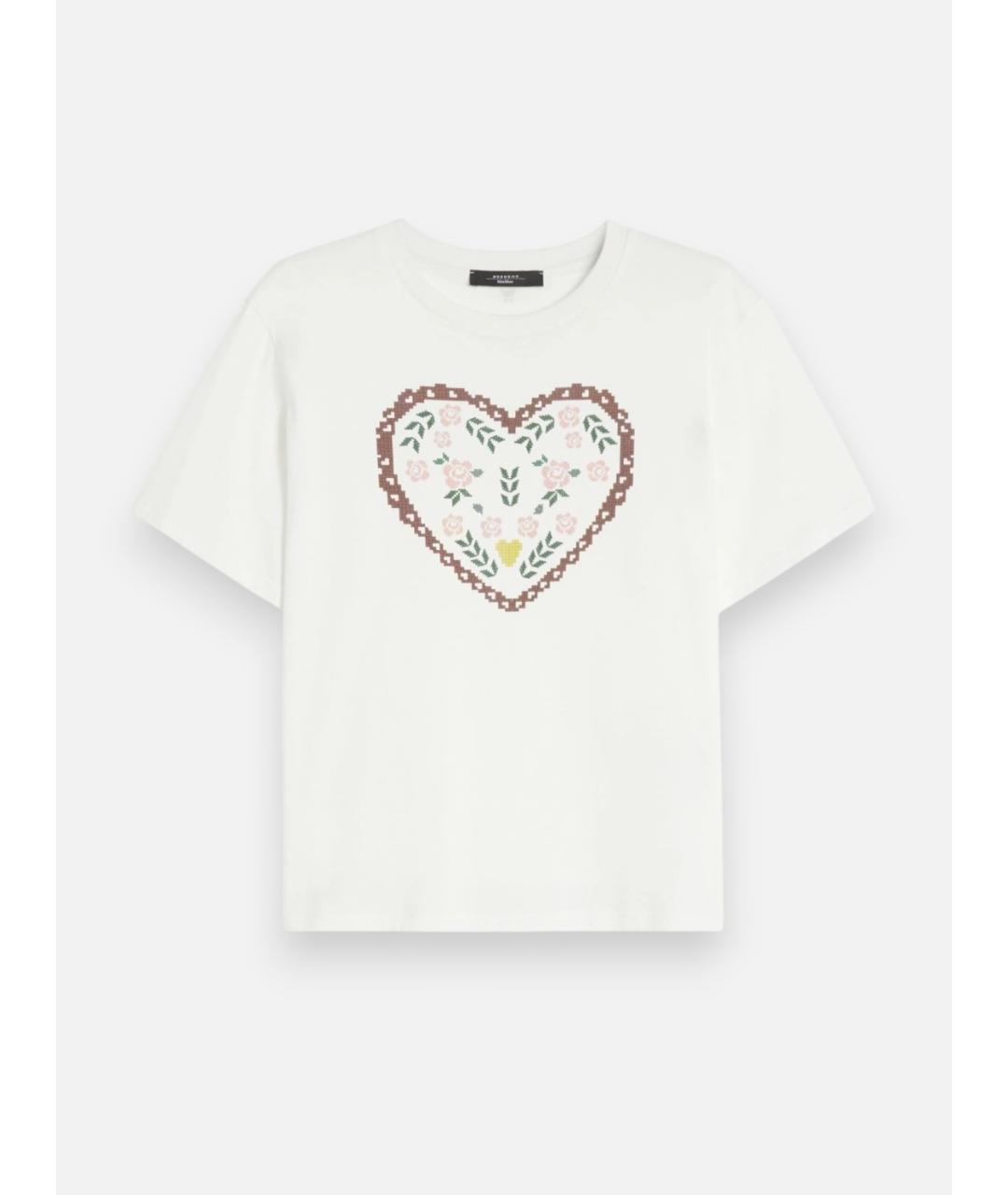 WEEKEND MAX MARA Белая хлопковая футболка, фото 6