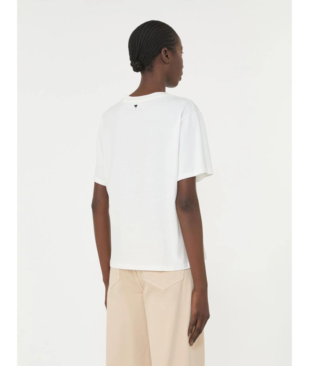 WEEKEND MAX MARA Белая хлопковая футболка, фото 4