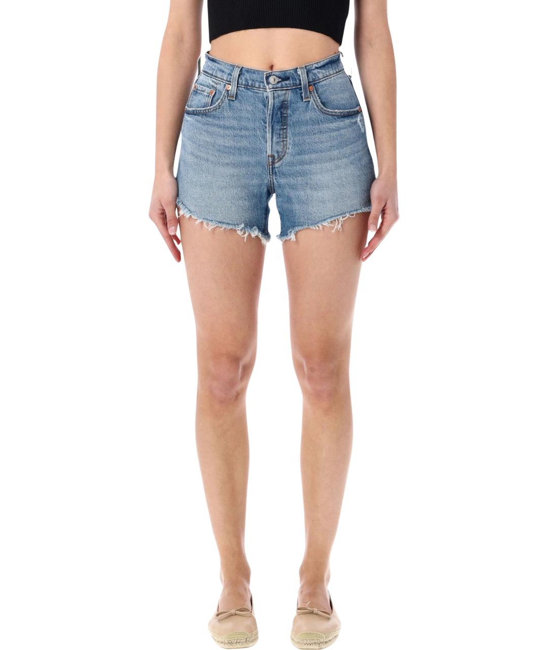 LEVI'S Голубые хлопковые шорты, фото 1