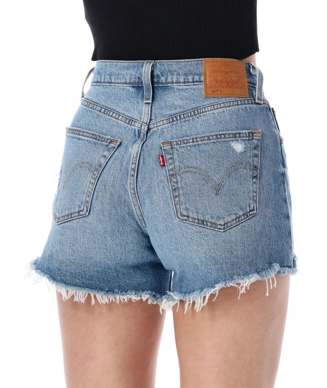 LEVI'S Голубые хлопковые шорты, фото 3