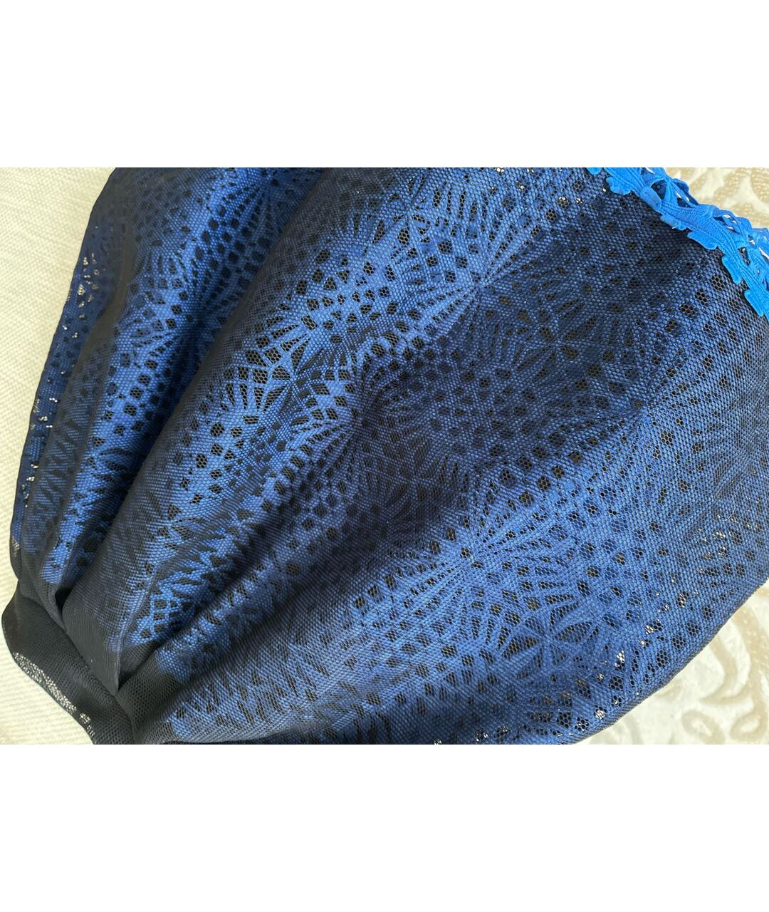 MAJE Синяя полиэстеровая юбка миди, фото 4