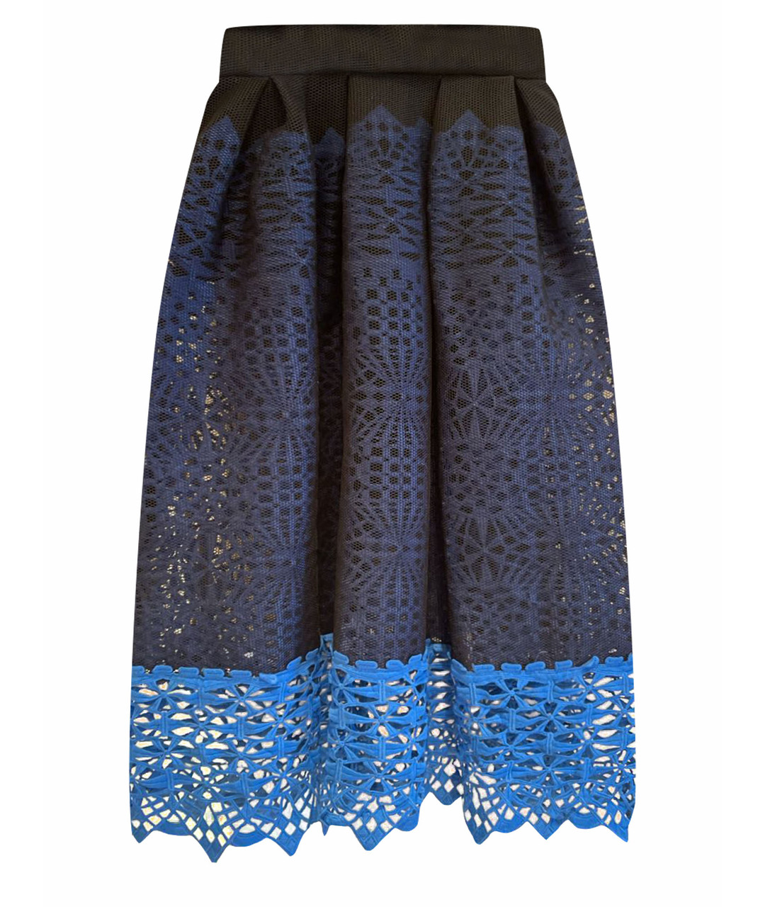 MAJE Синяя полиэстеровая юбка миди, фото 1