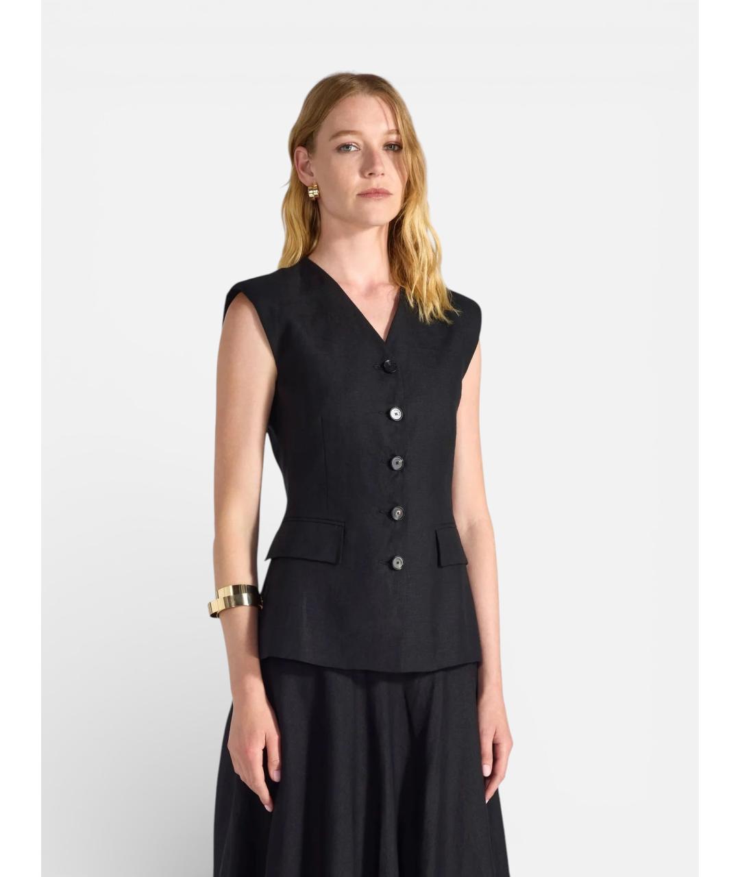 LIVIANA CONTI Черный шерстяной жилет, фото 5