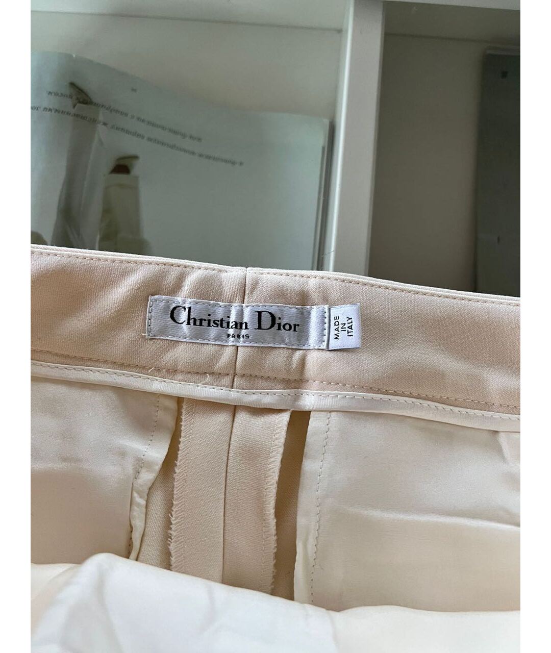 CHRISTIAN DIOR Белые прямые брюки, фото 3