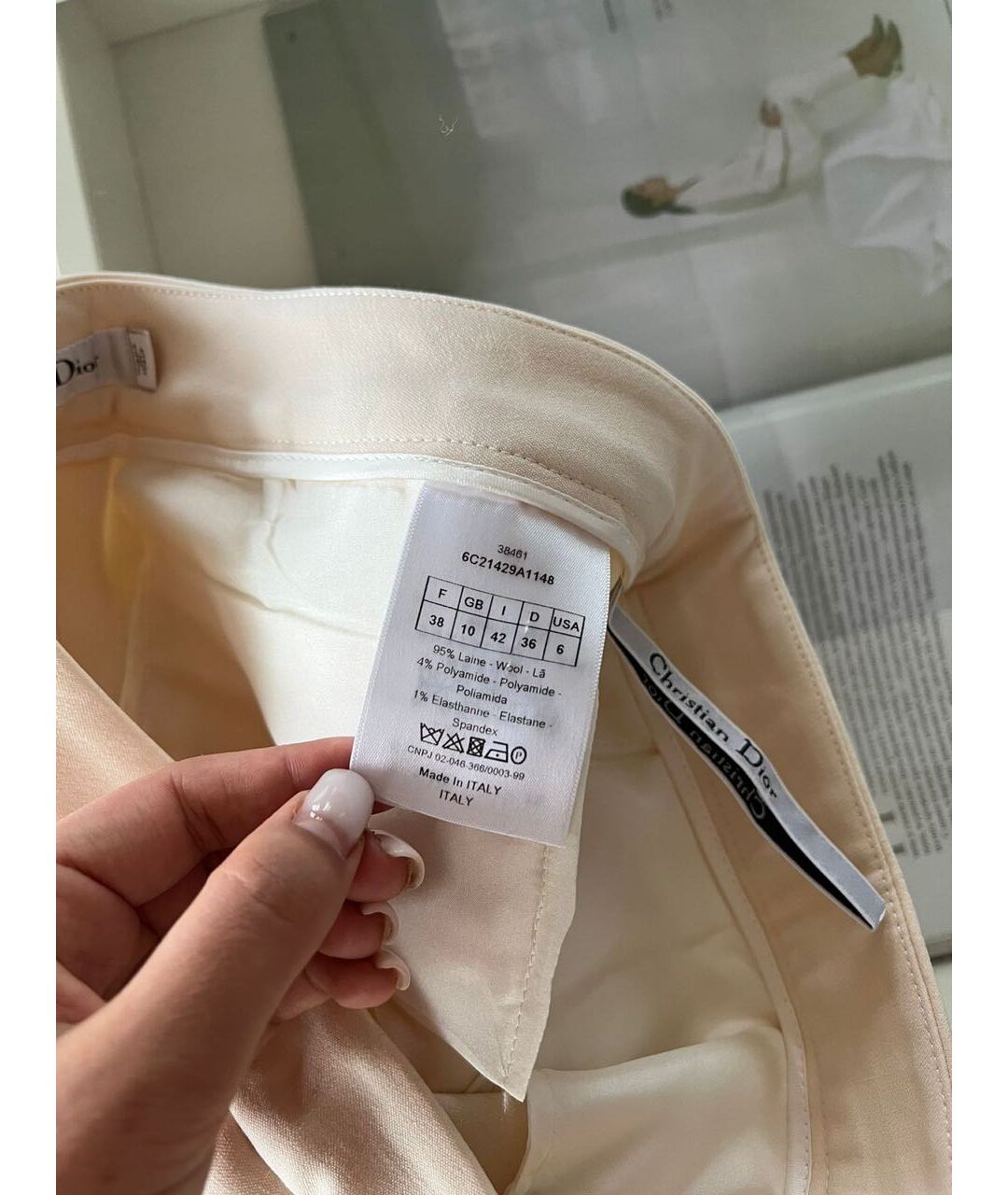 CHRISTIAN DIOR Белые прямые брюки, фото 4