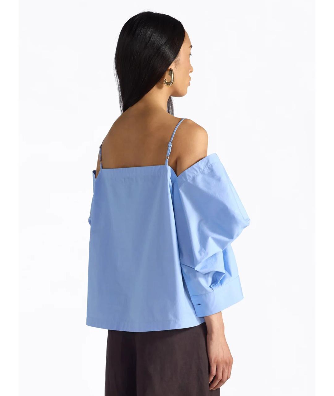 LIVIANA CONTI Голубая хлопковая блузы, фото 2