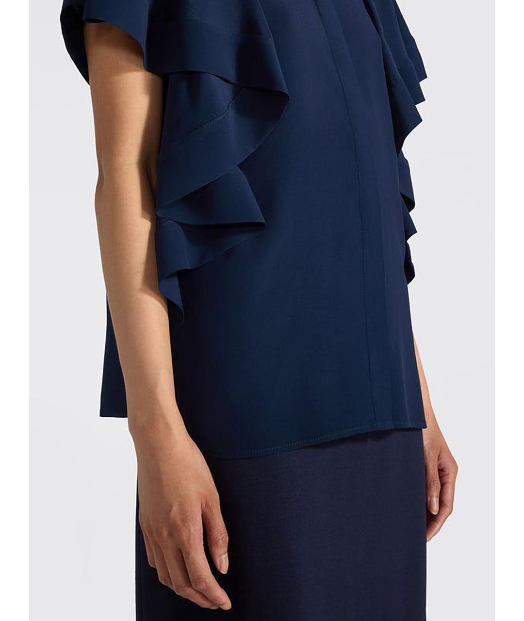 LIVIANA CONTI Темно-синяя ацетатная блузы, фото 4