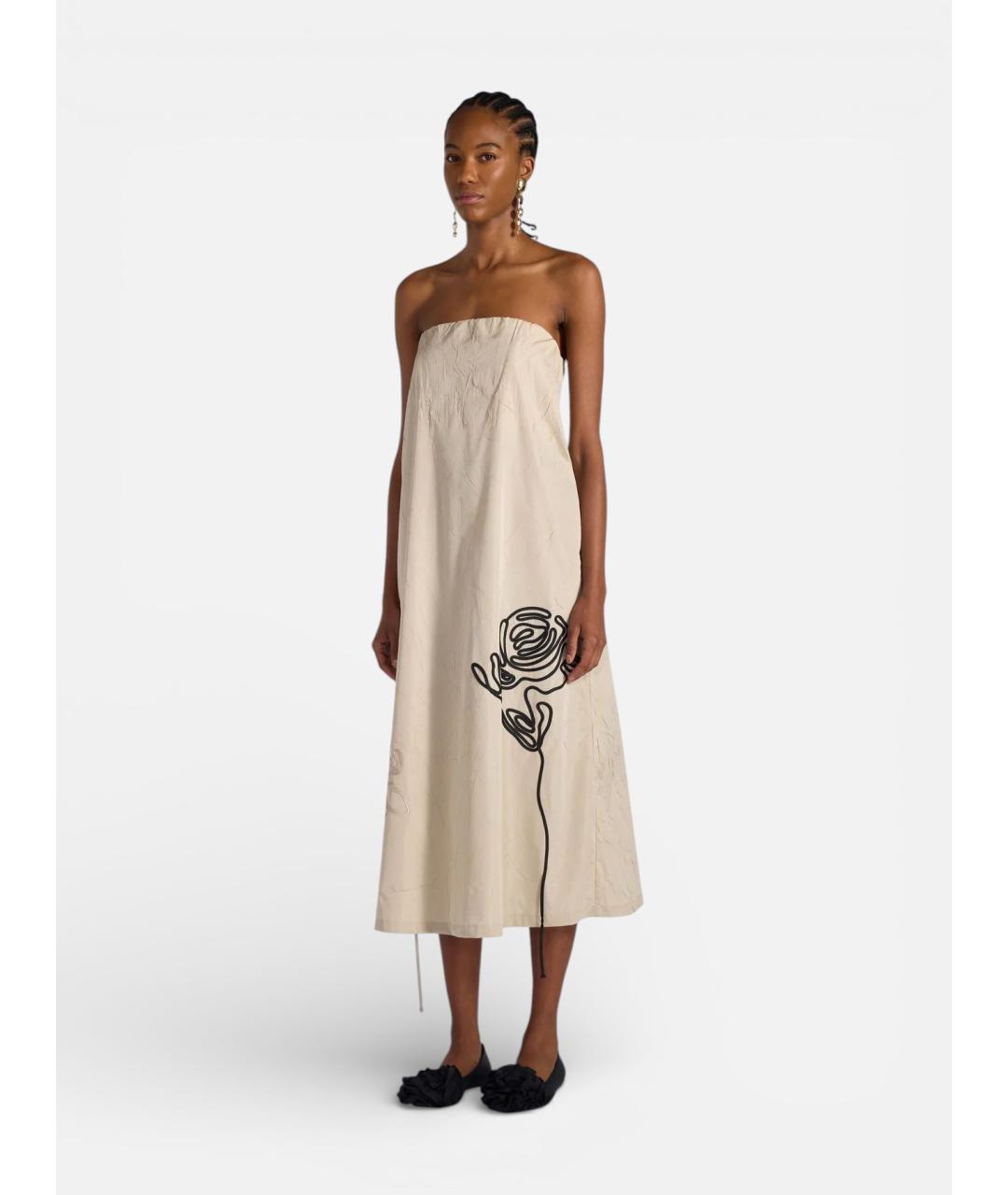 LIVIANA CONTI Бежевое полиэстеровое повседневное платье, фото 5