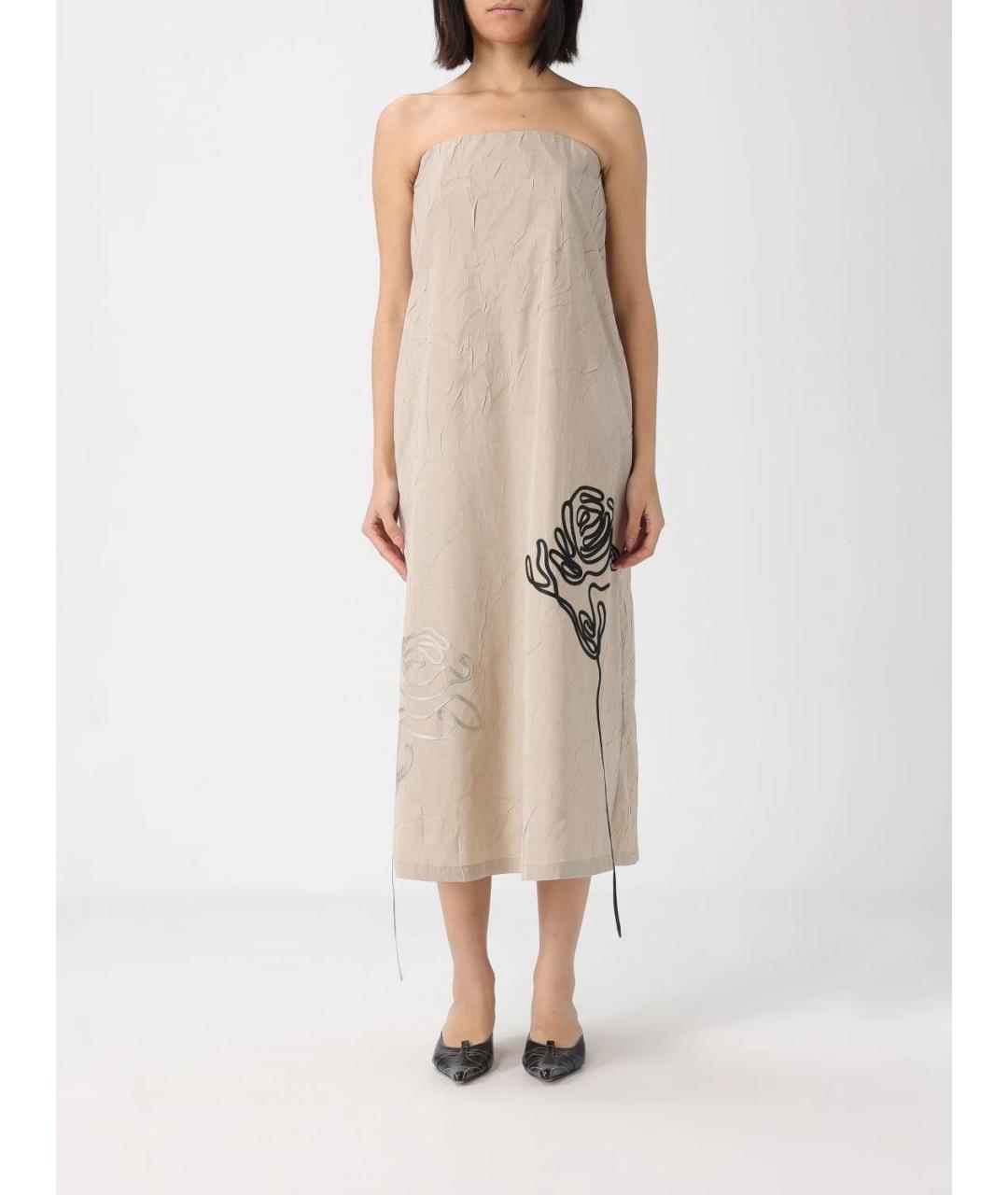 LIVIANA CONTI Бежевое полиэстеровое повседневное платье, фото 6