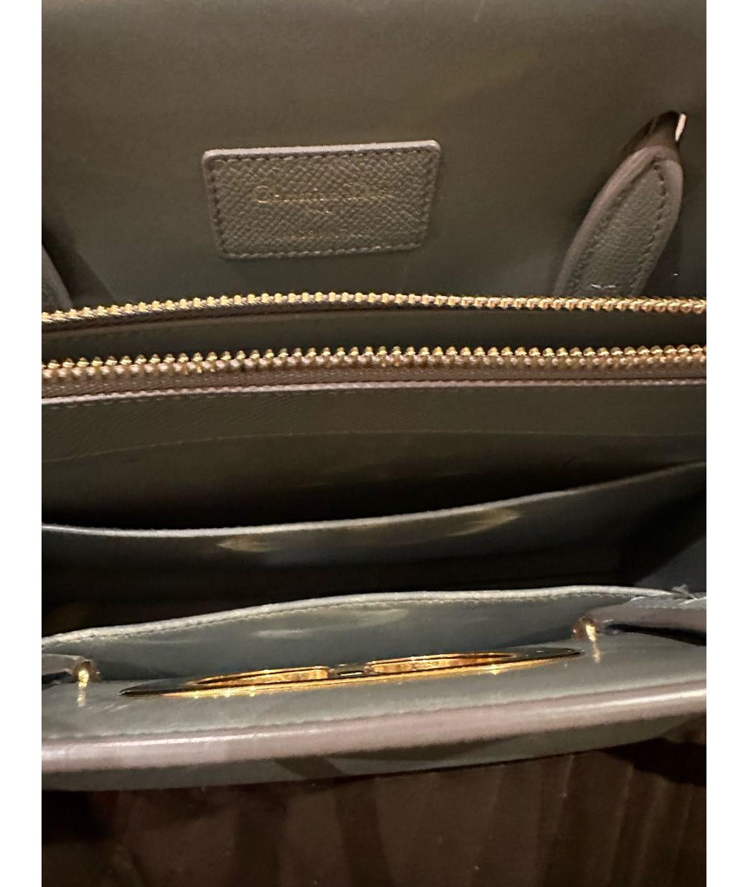 CHRISTIAN DIOR Серая кожаная сумка через плечо, фото 5
