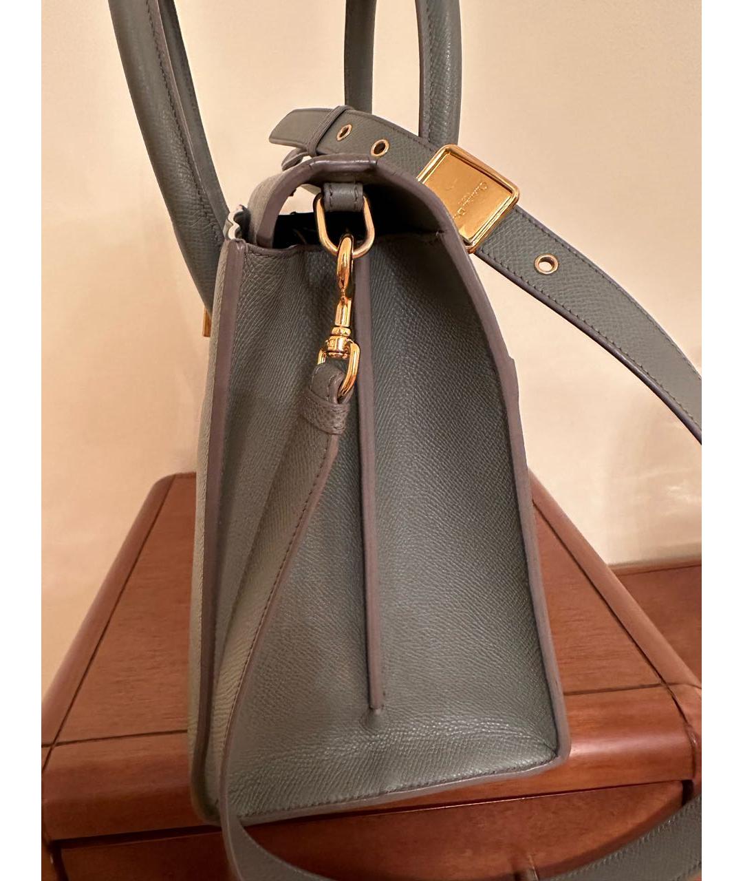 CHRISTIAN DIOR Серая кожаная сумка через плечо, фото 6