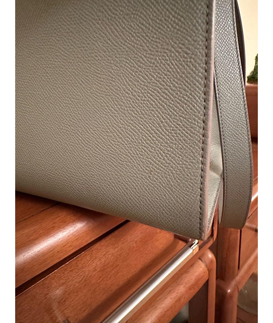 CHRISTIAN DIOR Серая кожаная сумка через плечо, фото 7
