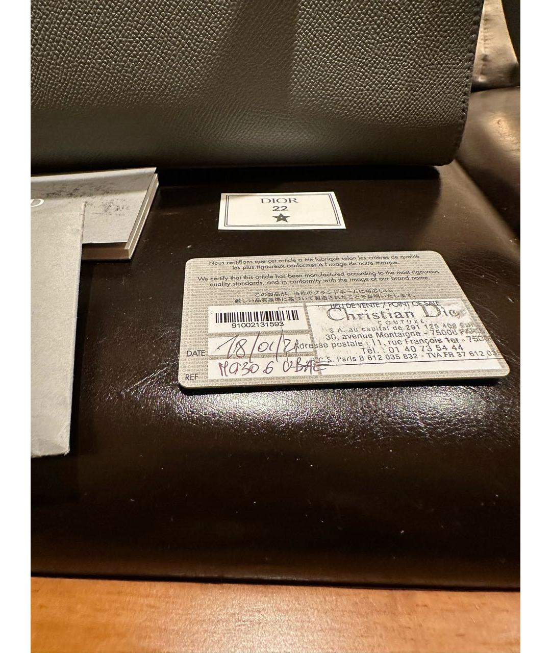 CHRISTIAN DIOR Серая кожаная сумка через плечо, фото 3