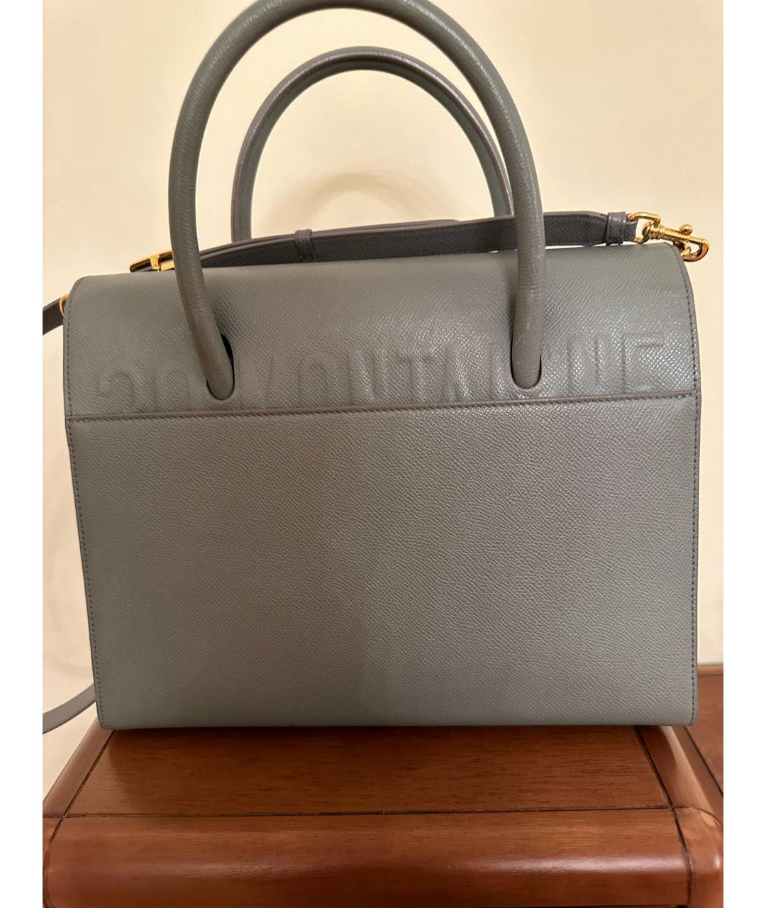 CHRISTIAN DIOR Серая кожаная сумка через плечо, фото 2