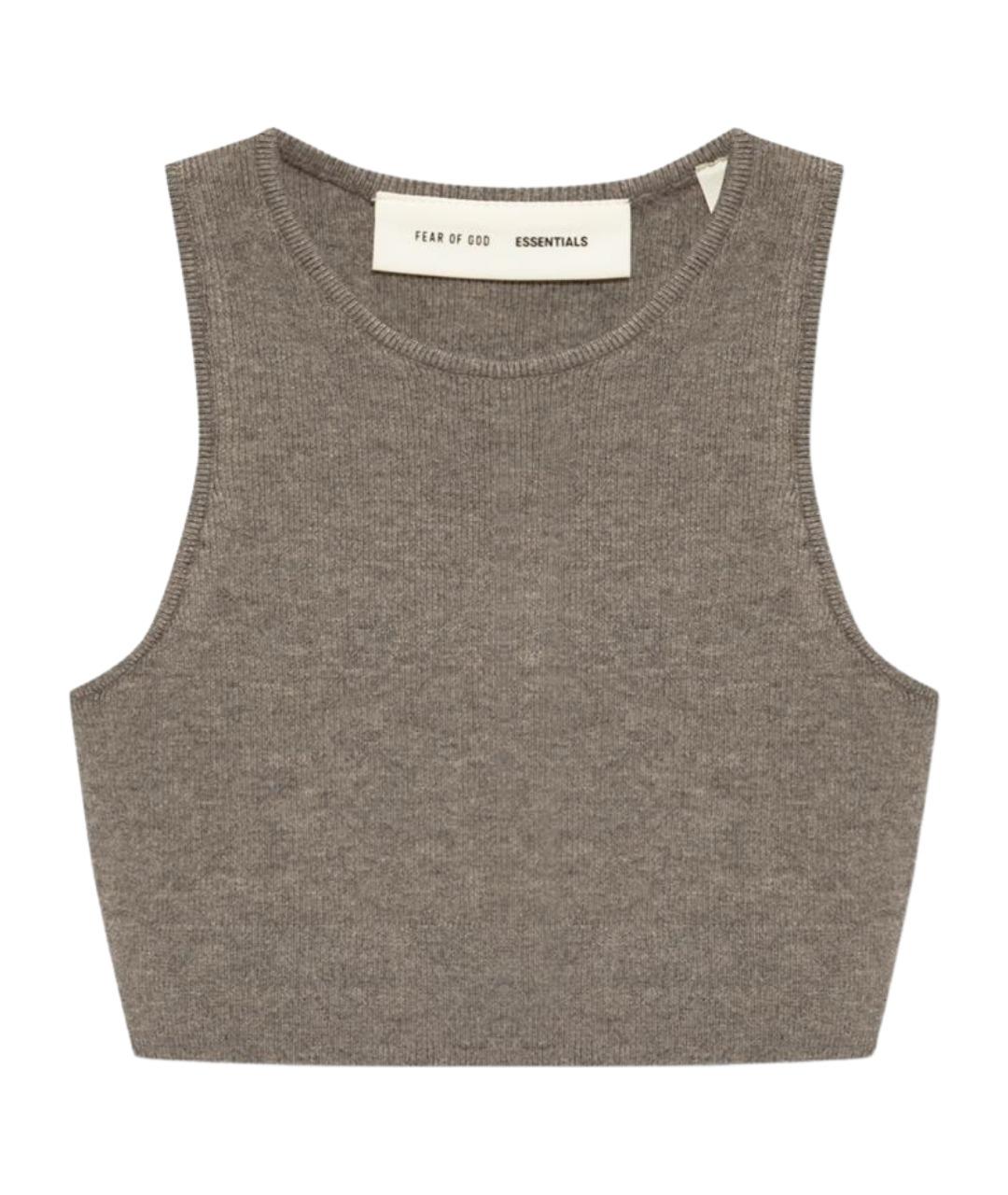 FEAR OF GOD ESSENTIALS Серая полиэстеровая майка, фото 1