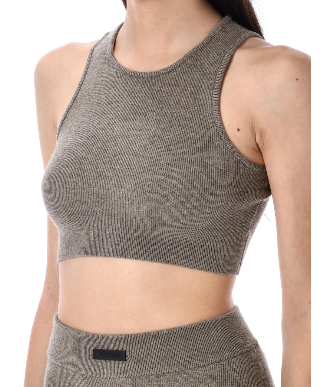 FEAR OF GOD ESSENTIALS Серая полиэстеровая майка, фото 4