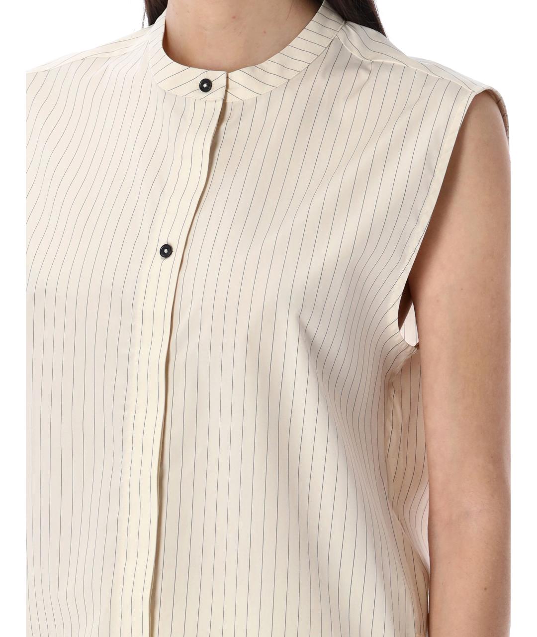 LOULOU STUDIO Бежевая хлопковая рубашка, фото 4