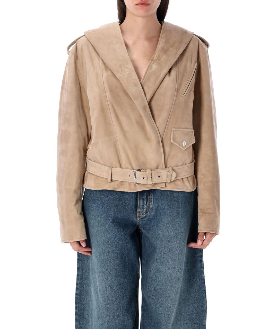 ALAIA Бежевая замшевая куртка, фото 1