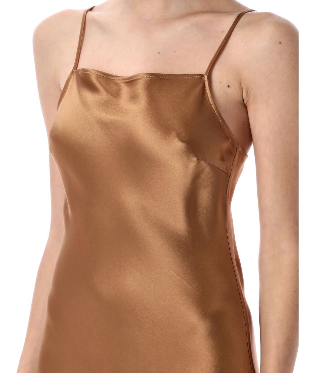 BY MALENE BIRGER Коричневое ацетатное вечернее платье, фото 4