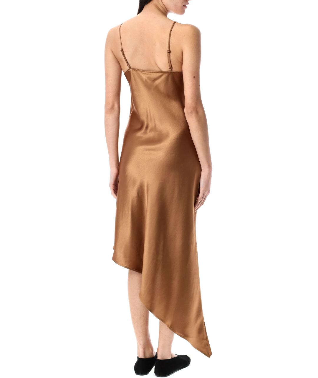 BY MALENE BIRGER Коричневое ацетатное вечернее платье, фото 3