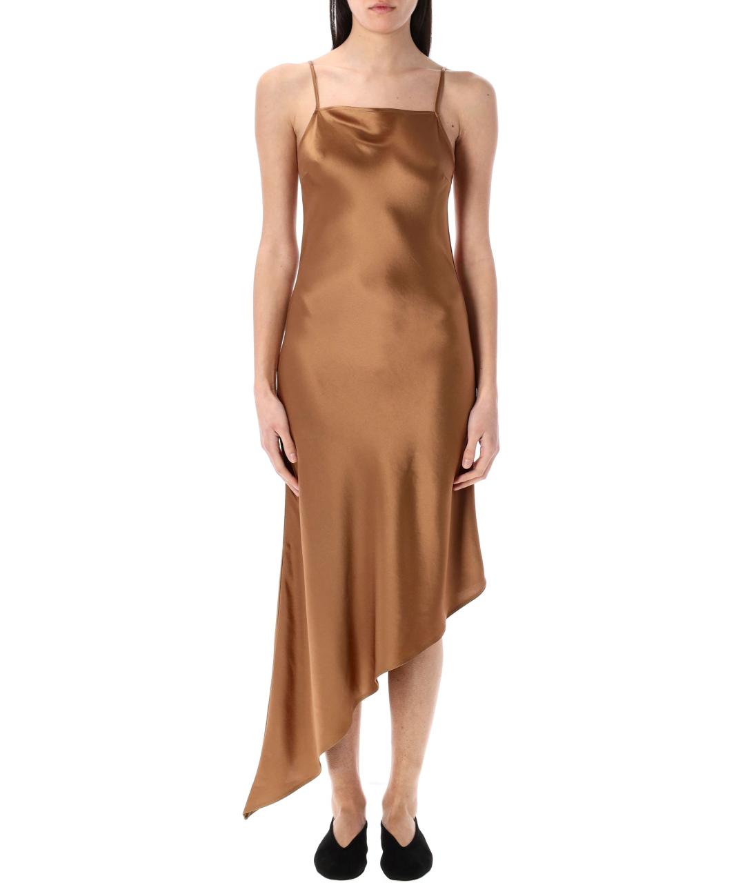 BY MALENE BIRGER Коричневое ацетатное вечернее платье, фото 2