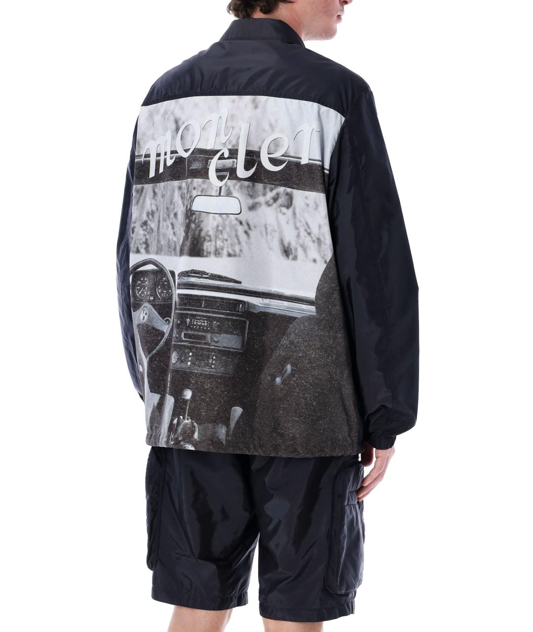 MONCLER Темно-синяя полиамидовая куртка, фото 3