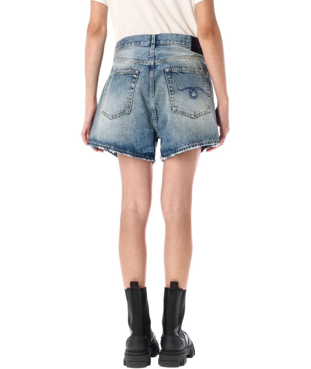 R13 Синие хлопковые шорты, фото 2