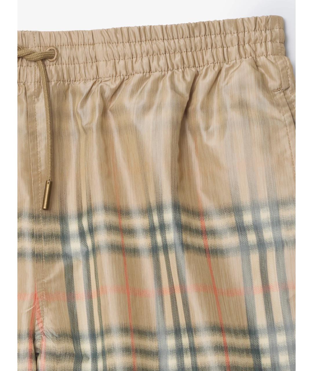 BURBERRY Бежевые полиэстеровые шорты, фото 2