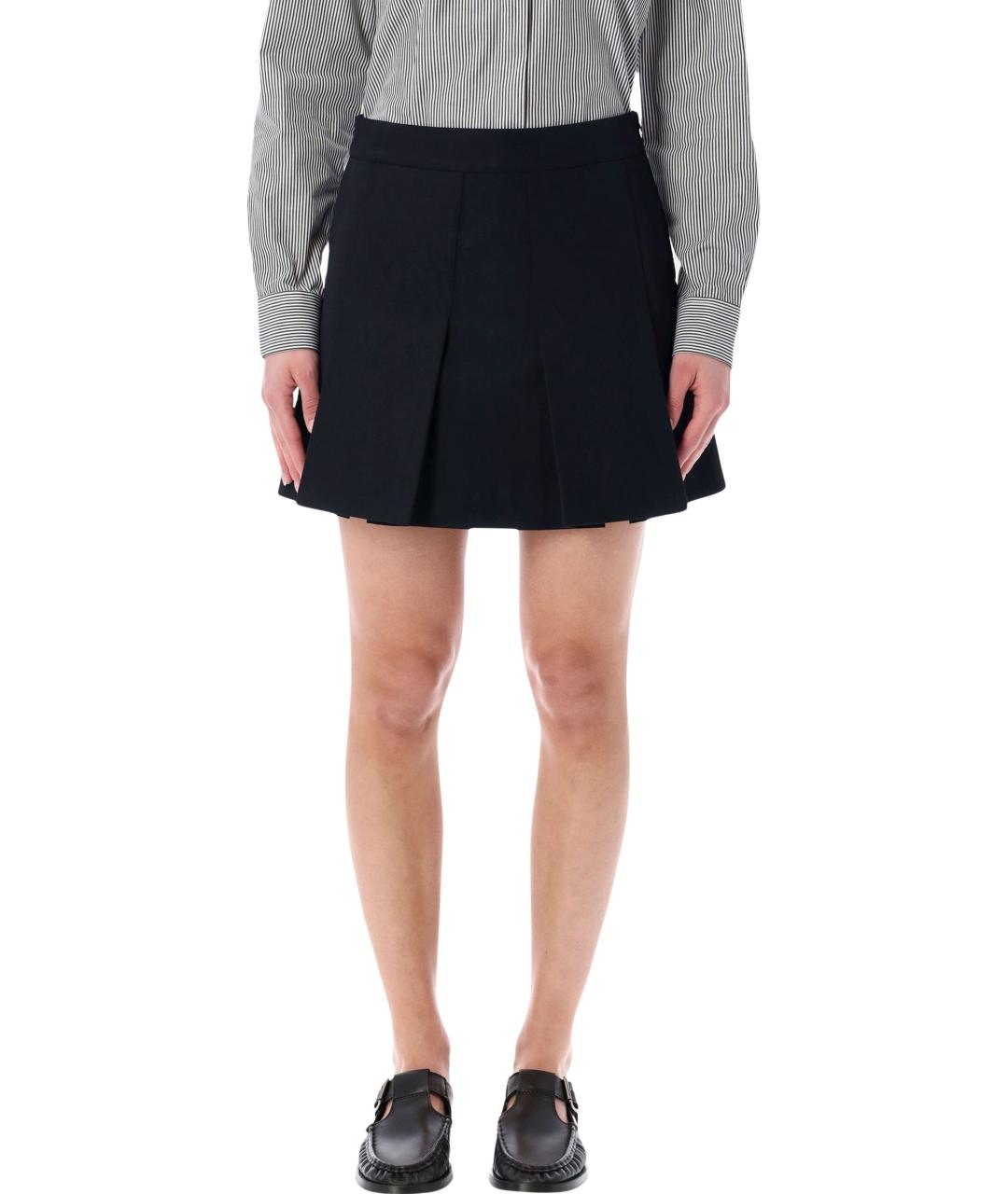 A.P.C. Темно-синяя хлопковая юбка мини, фото 1