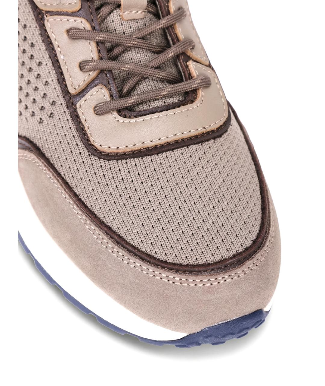 PAUL & SHARK Бежевые замшевые высокие кроссовки / кеды, фото 5