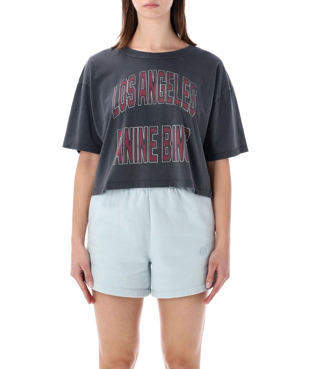 ANINE BING Черная хлопковая футболка, фото 1