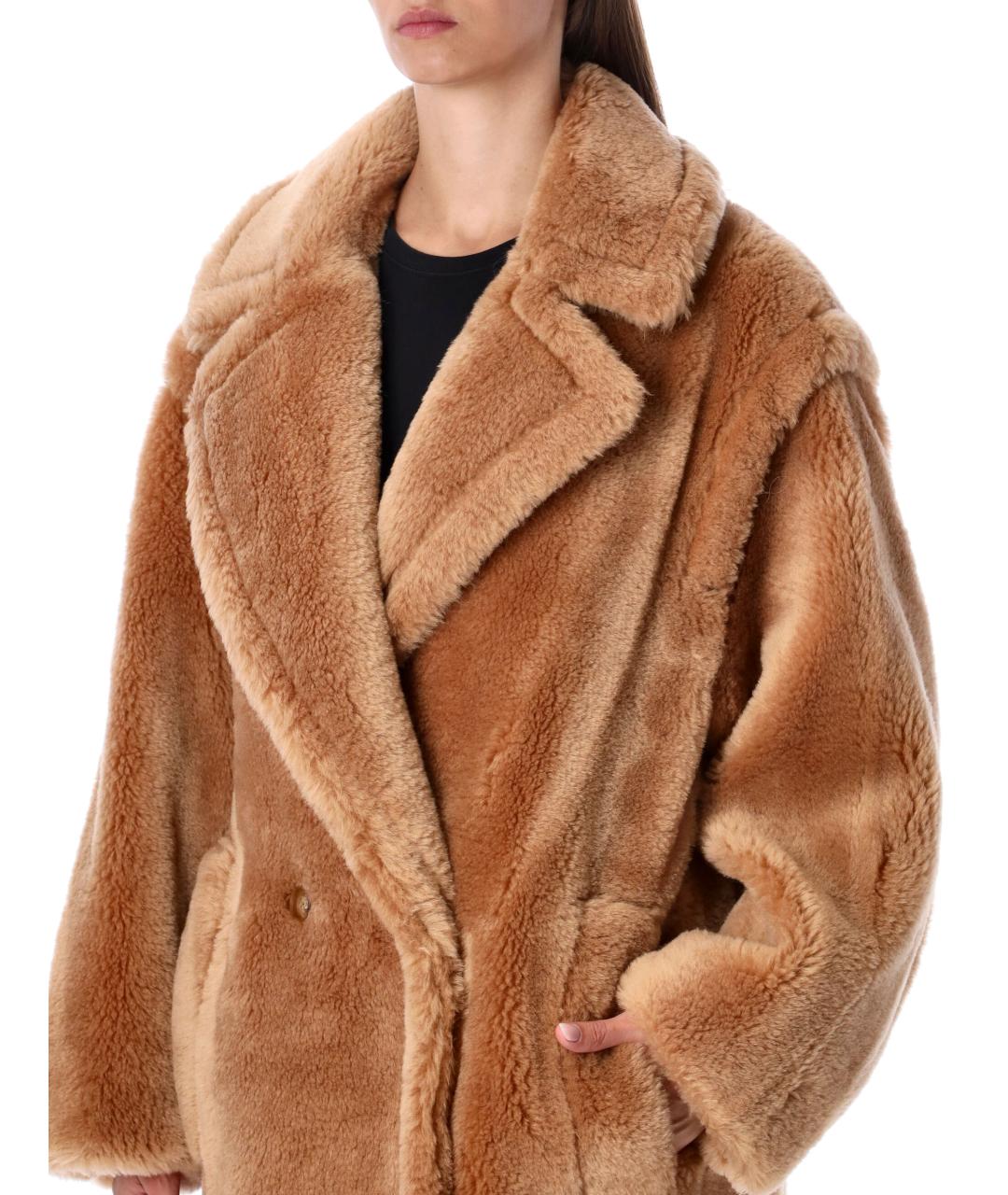 STAND STUDIO Коричневая шерстяная шуба, фото 4