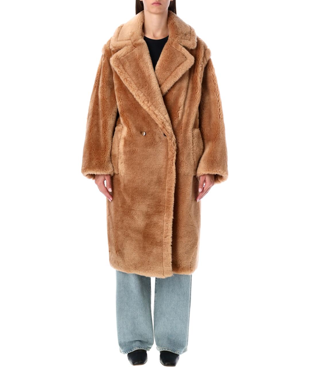 STAND STUDIO Коричневая шерстяная шуба, фото 2