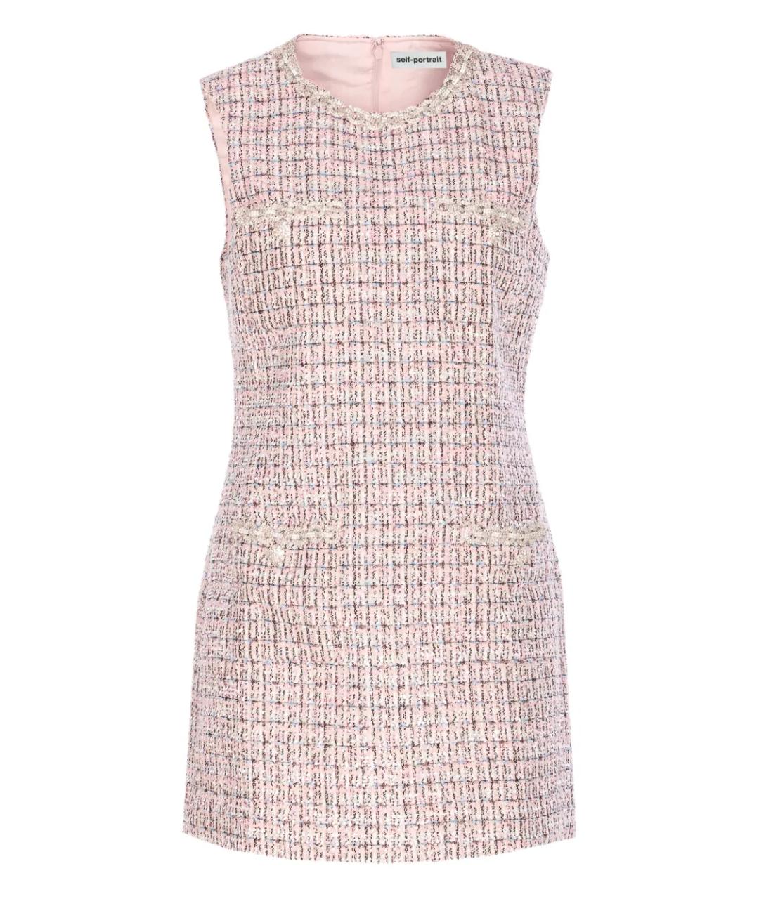 SELF-PORTRAIT Розовое полиэстеровое коктейльное платье, фото 1