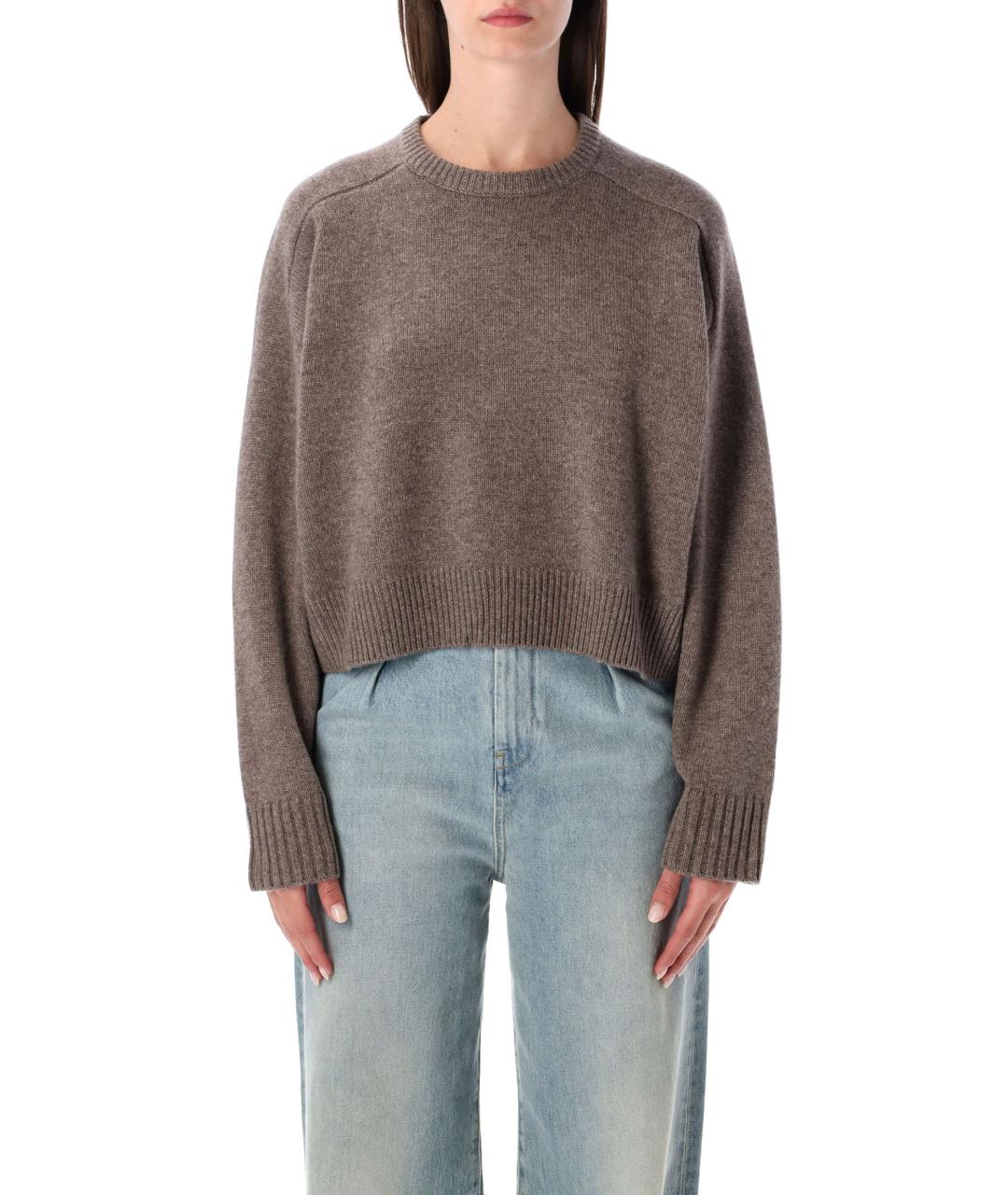 LOULOU STUDIO Коричневый шерстяной джемпер / свитер, фото 4