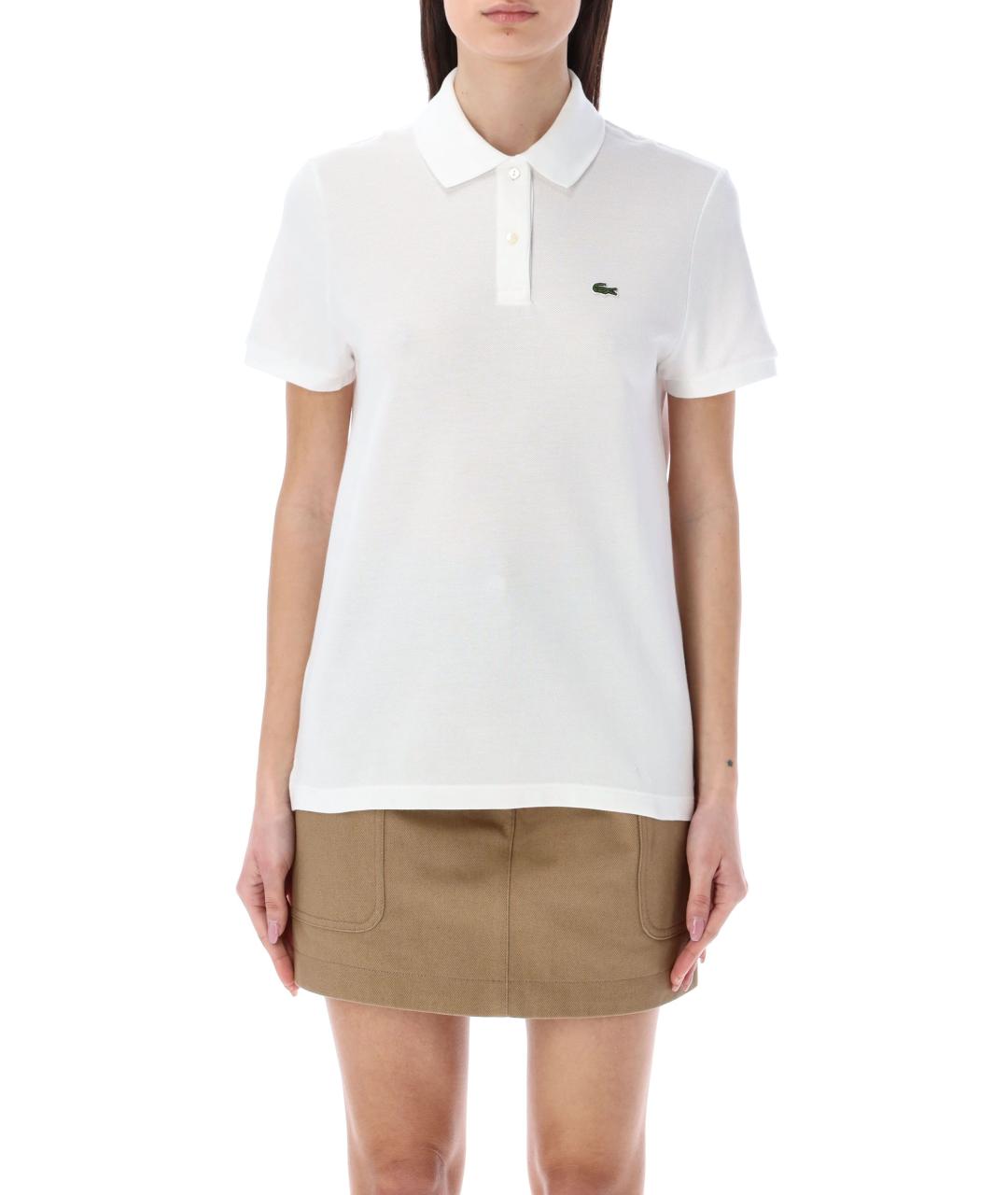 LACOSTE Белая хлопковая футболка, фото 1