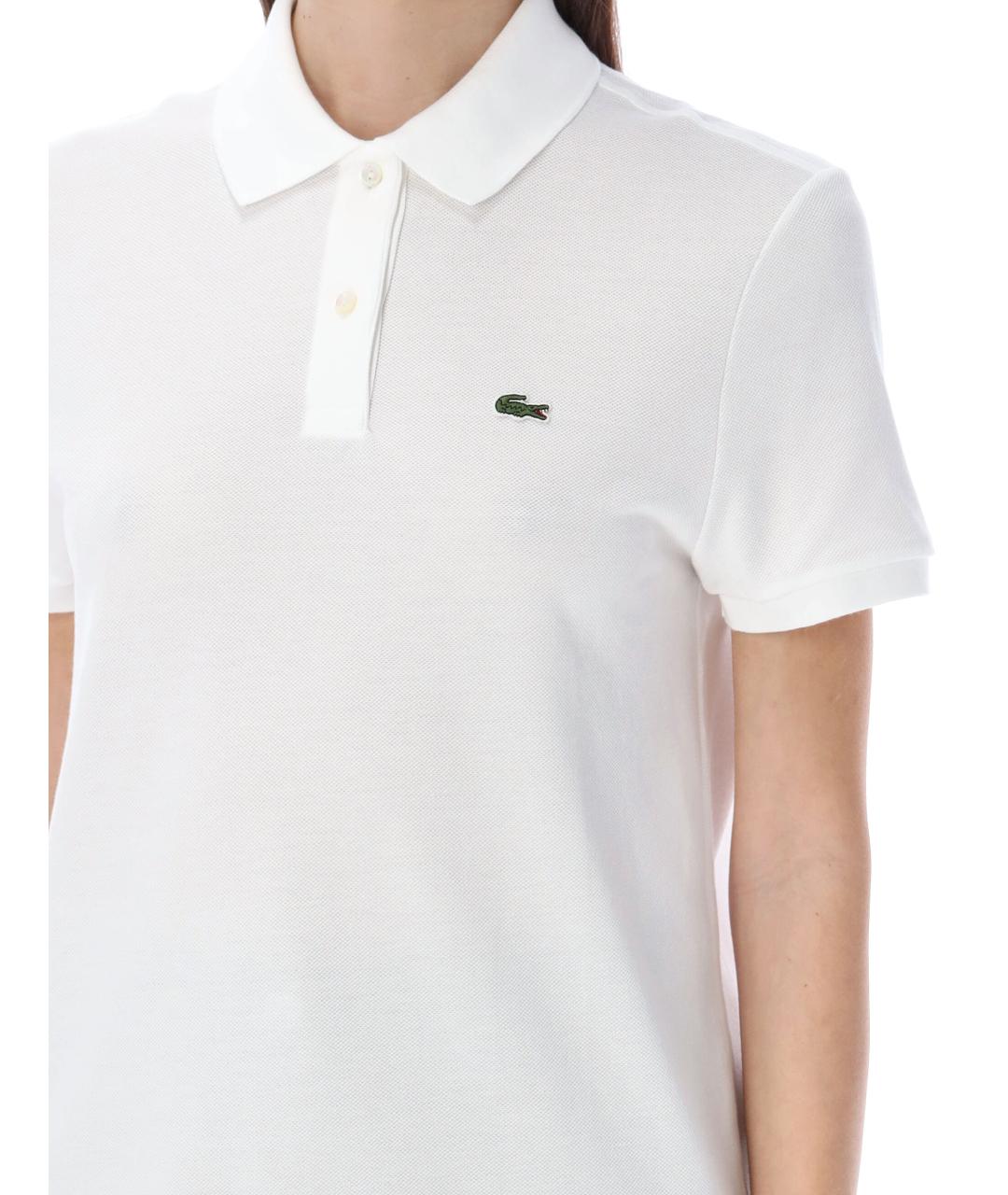 LACOSTE Белая хлопковая футболка, фото 3