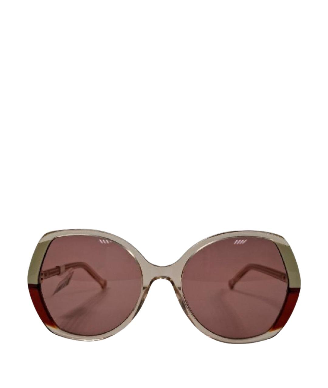 CAROLINA HERRERA Бежевые пластиковые солнцезащитные очки, фото 1