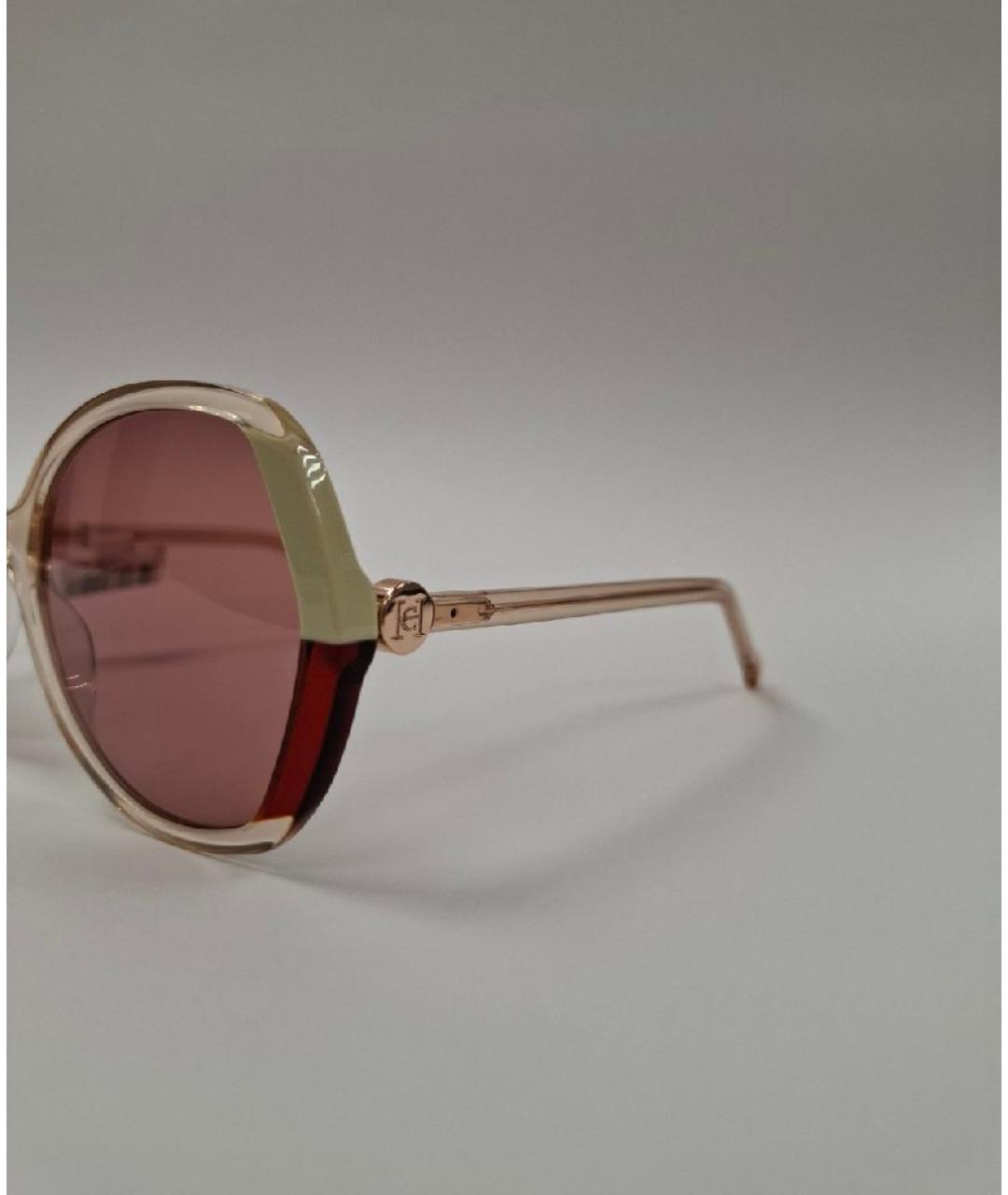 CAROLINA HERRERA Бежевые пластиковые солнцезащитные очки, фото 3