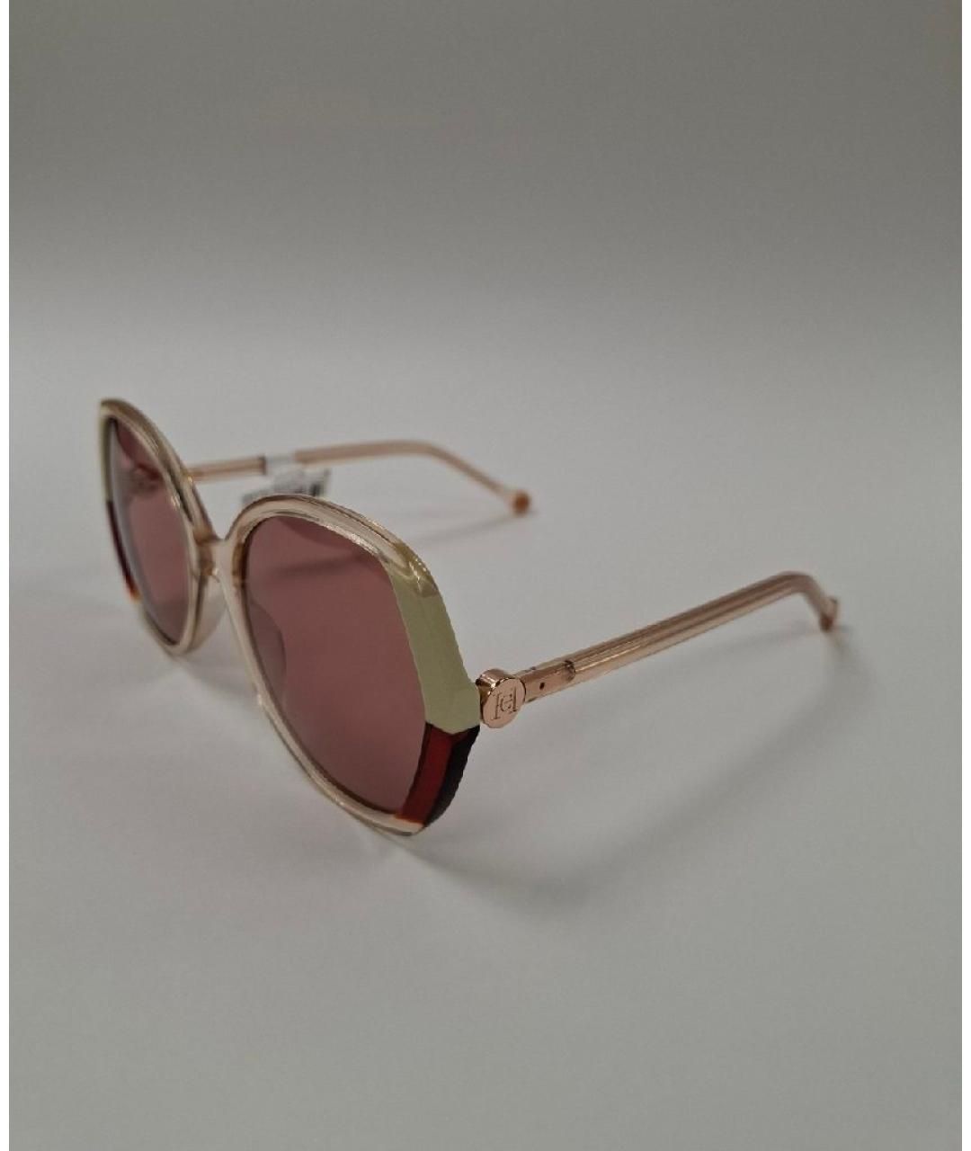 CAROLINA HERRERA Бежевые пластиковые солнцезащитные очки, фото 2