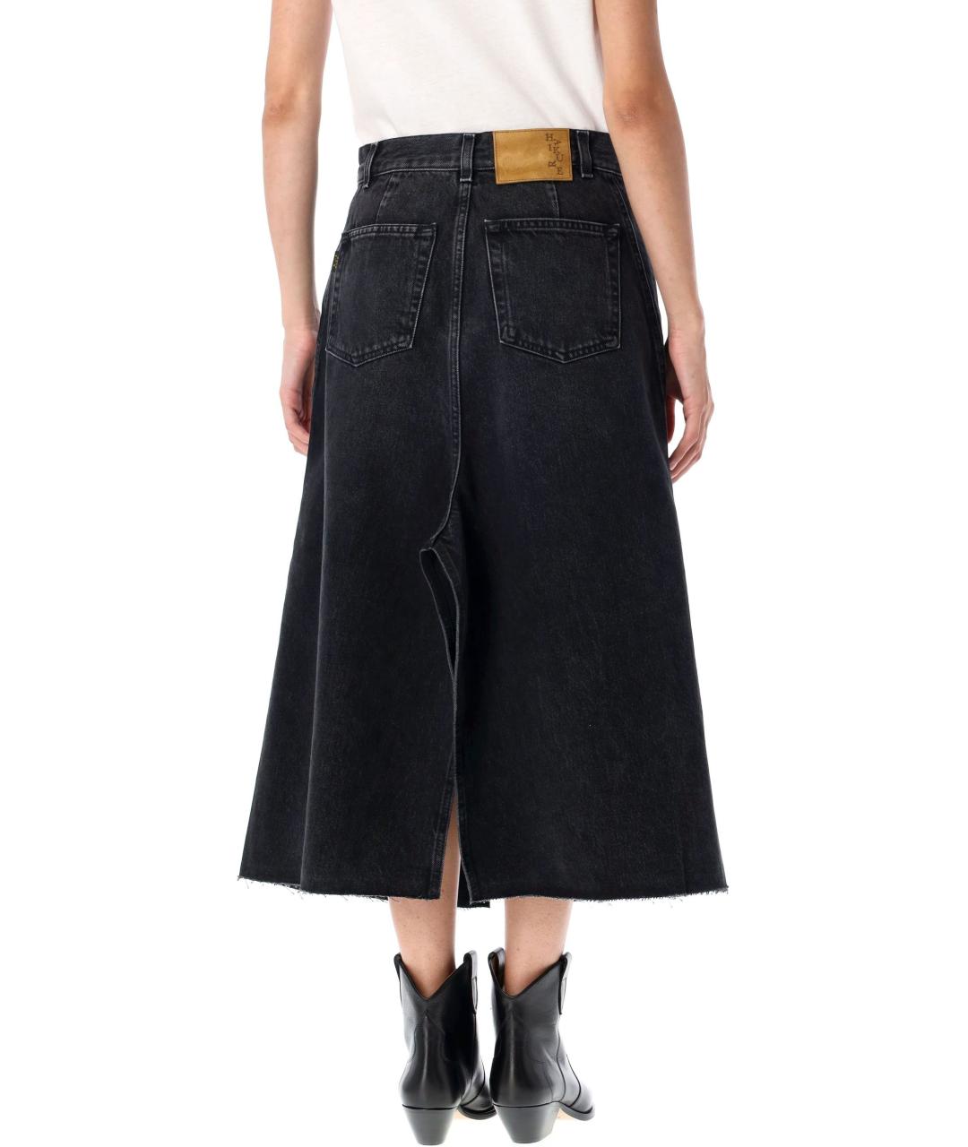 HAIKURE Черная хлопковая юбка миди, фото 2