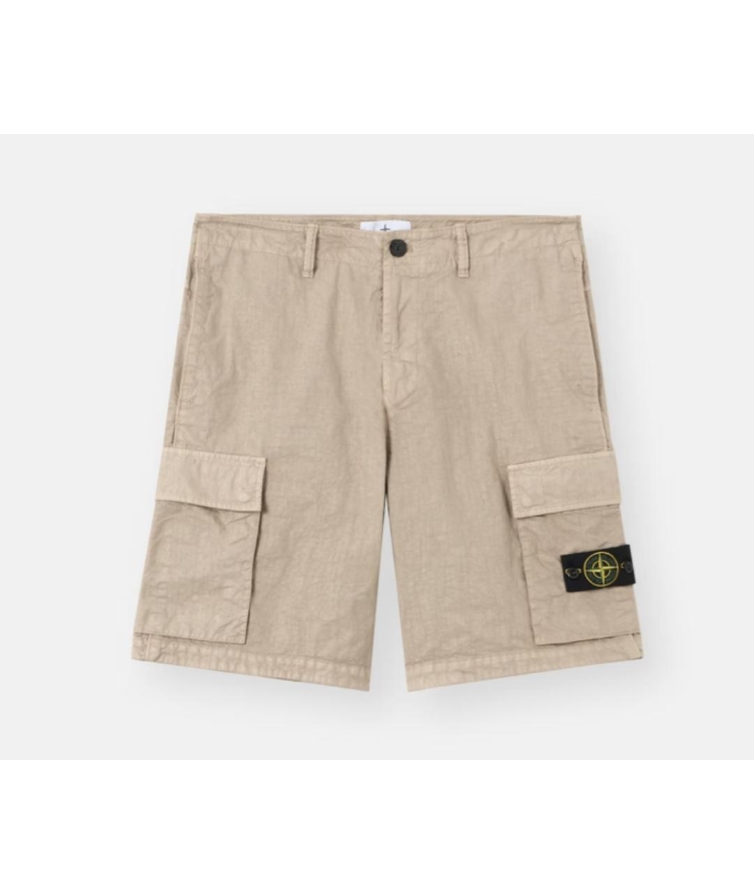 STONE ISLAND Бежевые полиамидовые повседневные брюки, фото 1