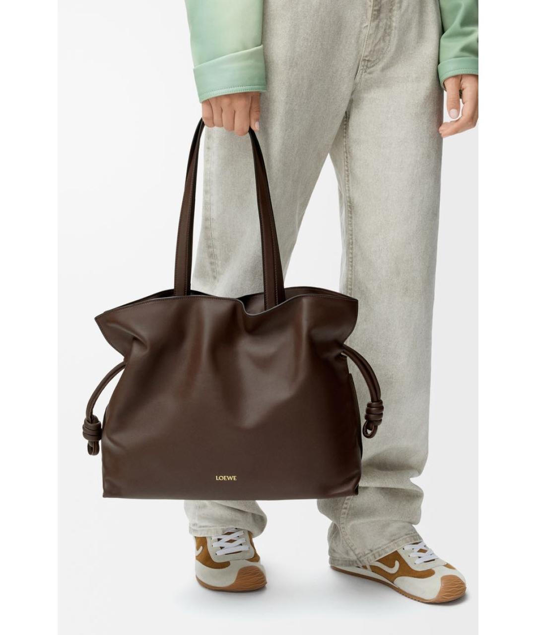 LOEWE Коричневая кожаная сумка через плечо, фото 3