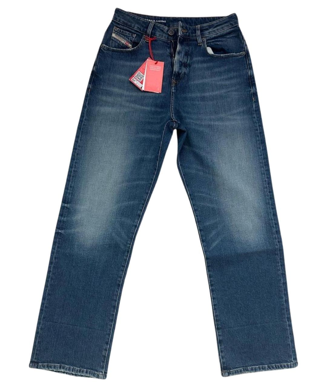 DIESEL Темно-синие хлопко-эластановые прямые джинсы, фото 1